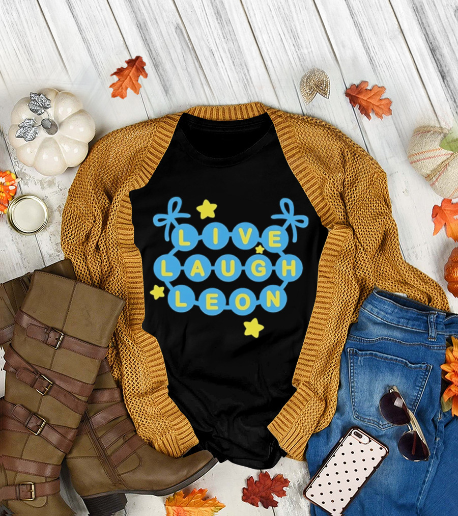 Live Laugh Leon Meme Blue And Yellow Stars T-Shirt