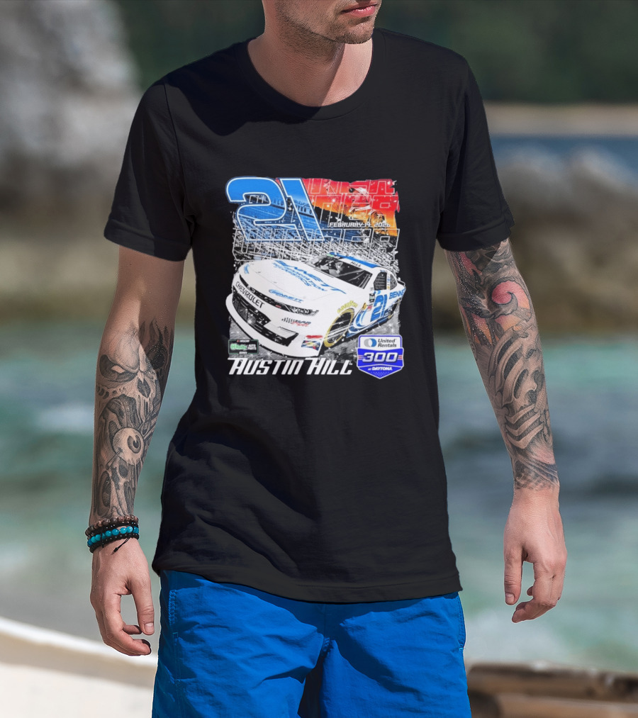 Austin Hill Richard Childress Racing February 2026 United Rentals 300 Daytona Race Winner Chevrolet 21 T-Shirt