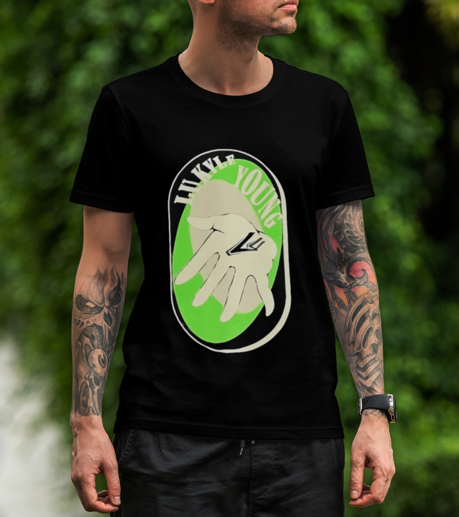 Lukyle Young Hand With Emblem In Green Oval T-Shirt