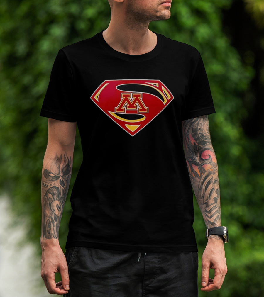Minnesota Golden Gophers Superman Symbol College Sports Fan Gear T-Shirt