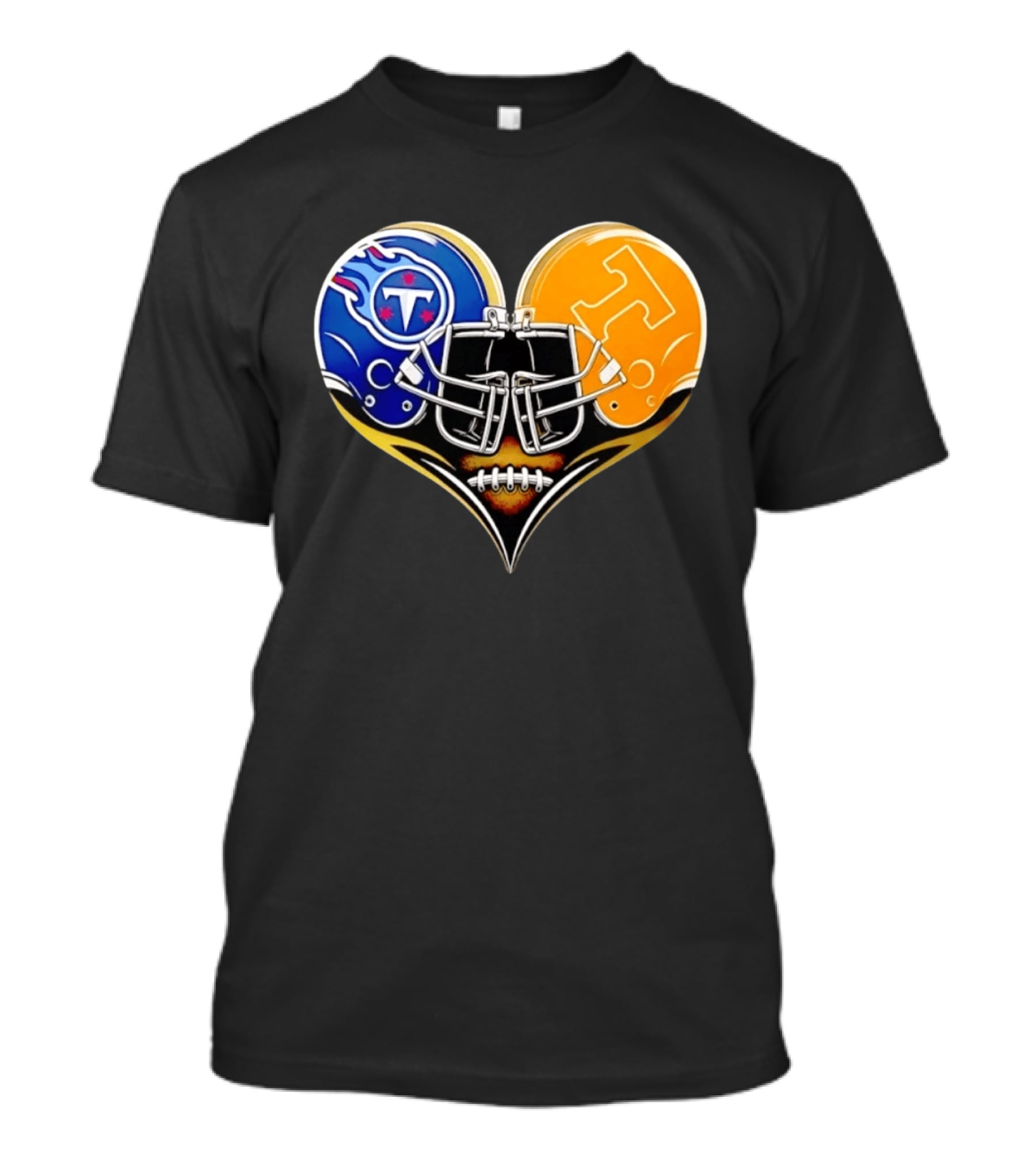 Tennessee Titans Tennessee Volunteers Football Heart Helmet T-Shirt