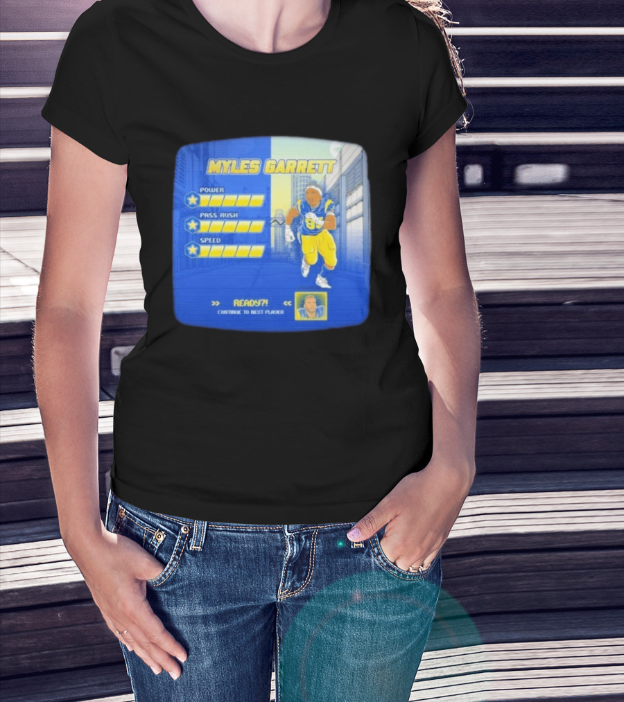 Myles Garrett Power Pass Rush Speed LA Rams 2026 Melbourne Game T-Shirt