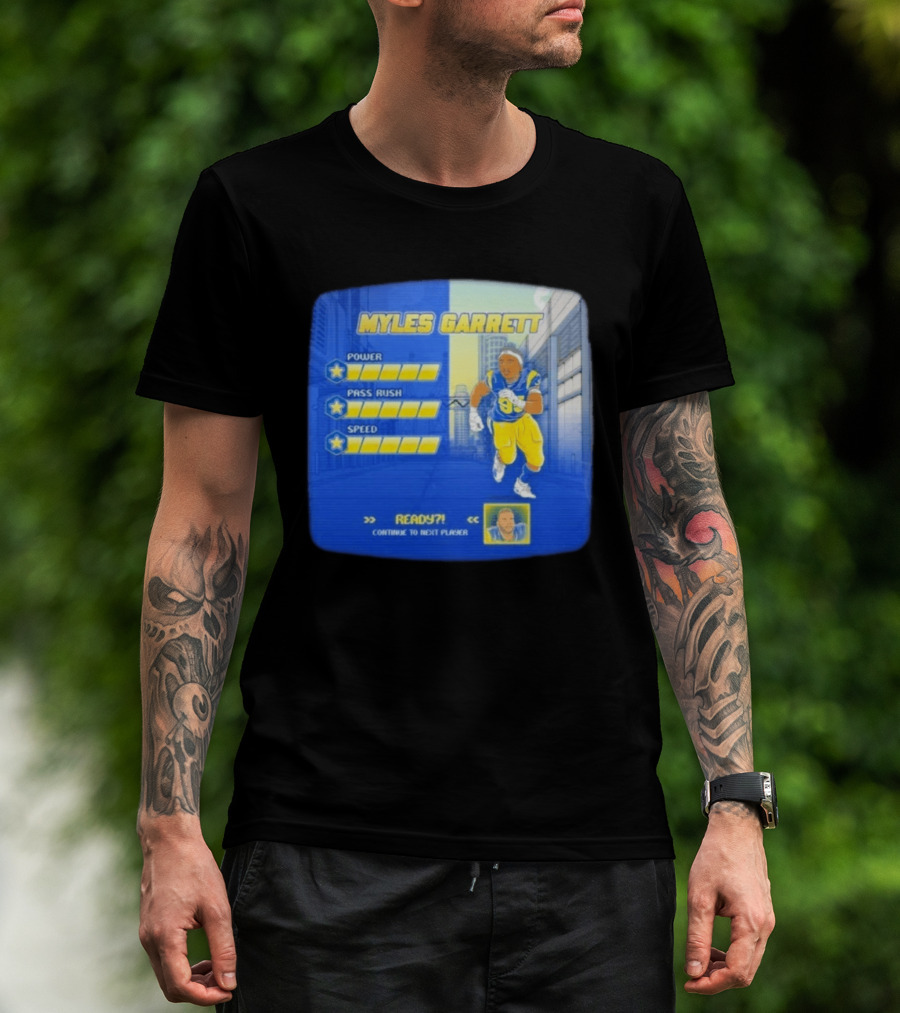 Myles Garrett Power Pass Rush Speed LA Rams 2026 Melbourne Game T-Shirt