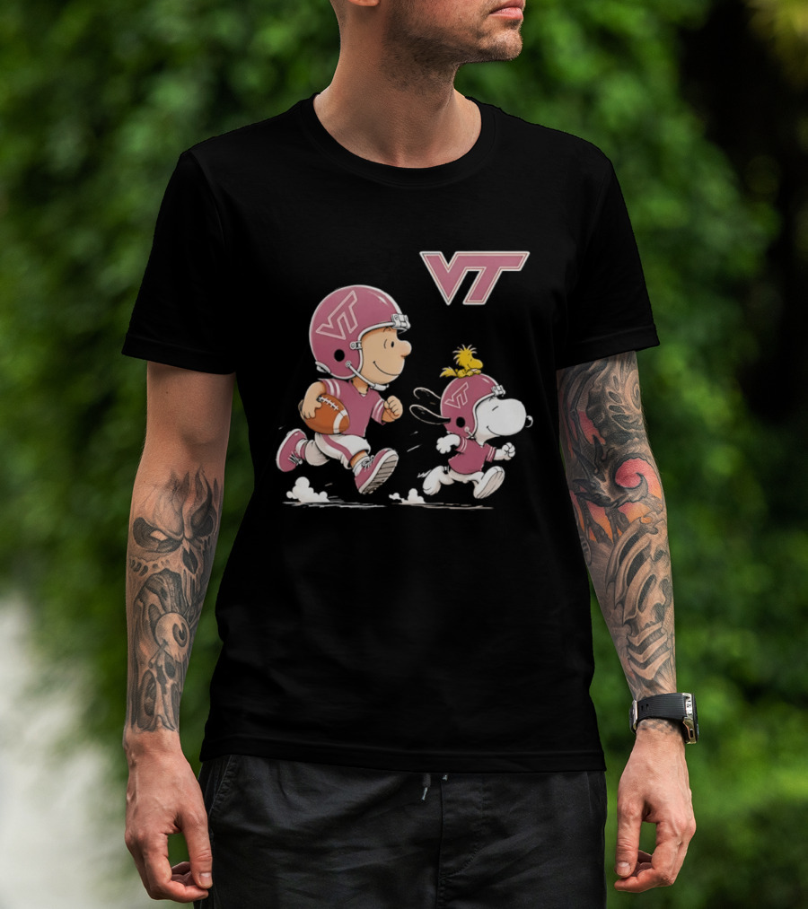 Charlie Brown Woodstock Snoopy Virginia Tech Hokies Football VT T-Shirt
