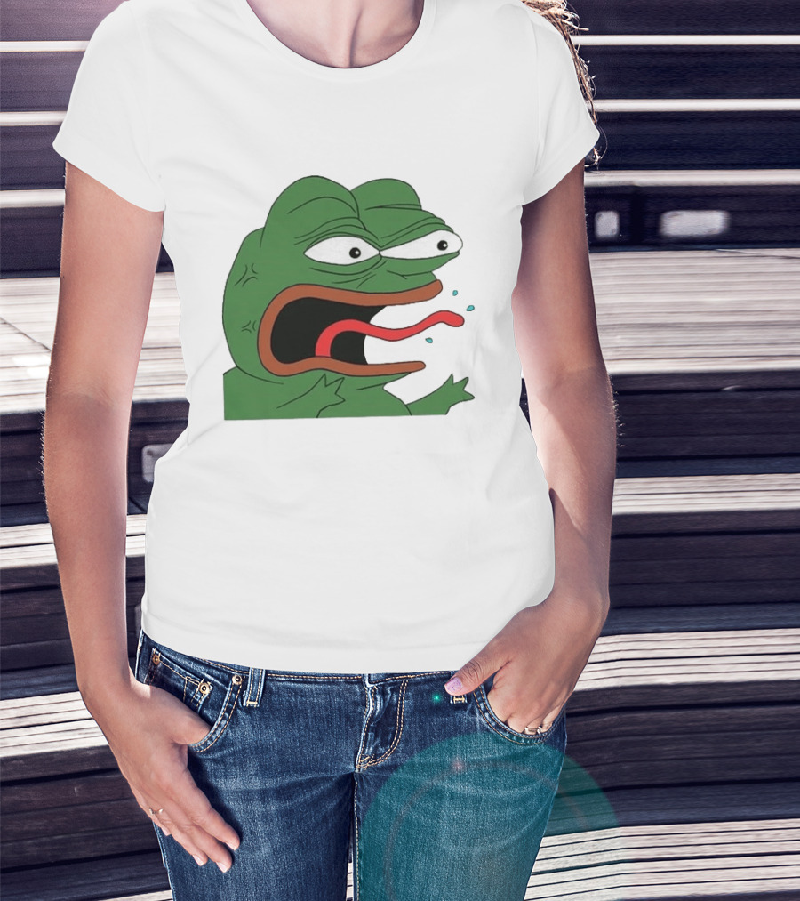 Angry Pepe Frog Meme Tongue Out Reaction Image T-Shirt