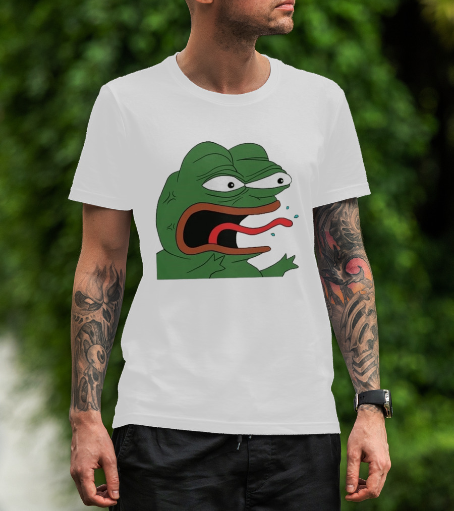 Angry Pepe Frog Meme Tongue Out Reaction Image T-Shirt