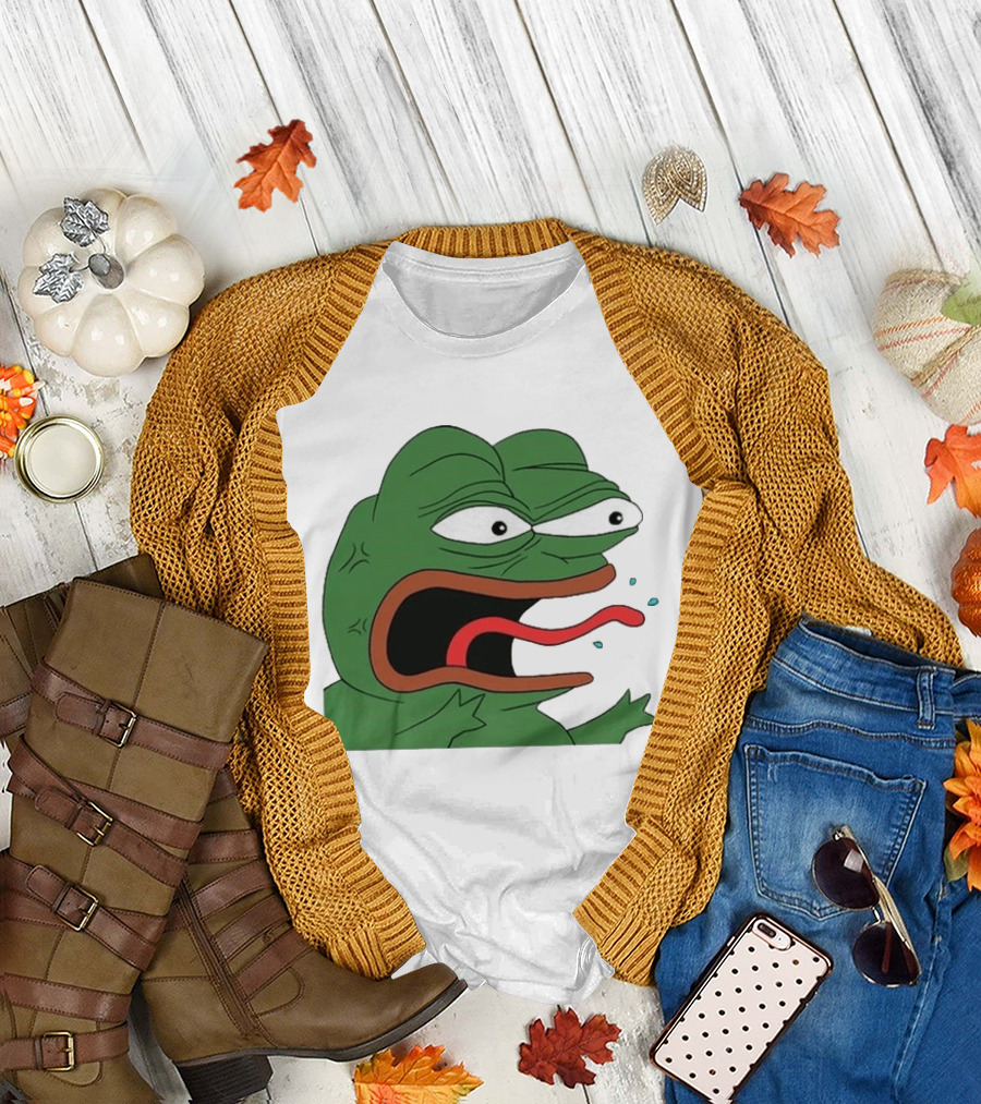 Angry Pepe Frog Meme Tongue Out Reaction Image T-Shirt