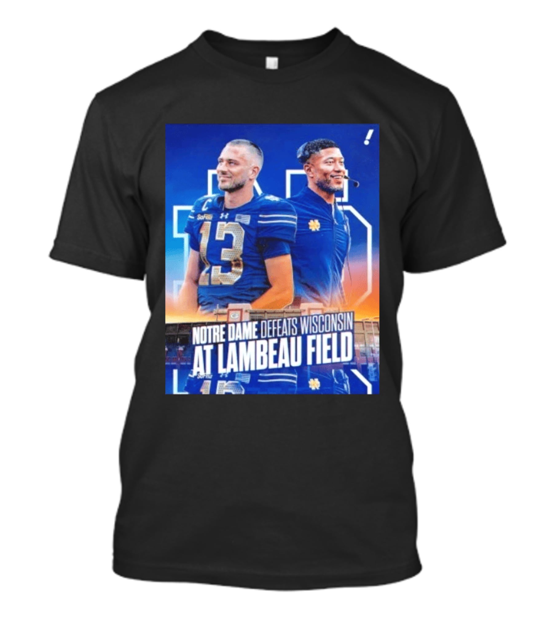 Notre Dame Defeats Wisconsin At Lambeau Field Notre Dame Fighting Irish Victory T-Shirt