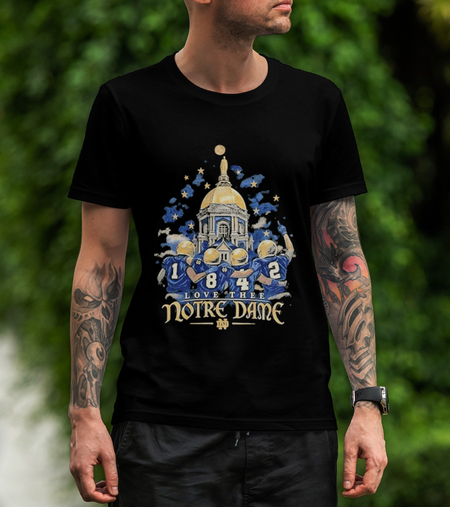 Notre Dame Football Golden Dome Love The Notre Dame 1182 Football Players T-Shirt