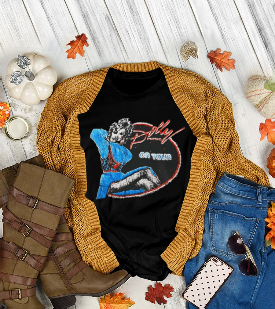 Dolly Parton On Tour Distressed Pinup Style Oval Frame T-Shirt