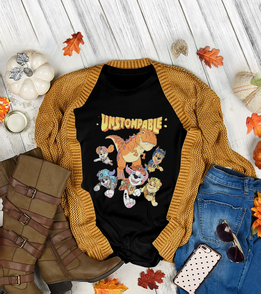 Paw Patrol Unstompable Pups With Tyrannosaurus Dinosaur Adventure T-Shirt