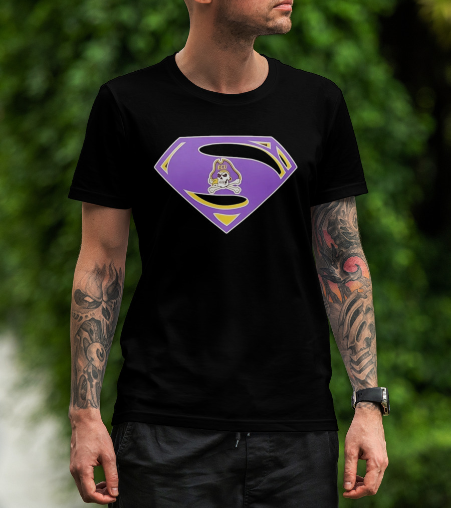 East Carolina University Pirates ECU Skull Superman T-Shirt