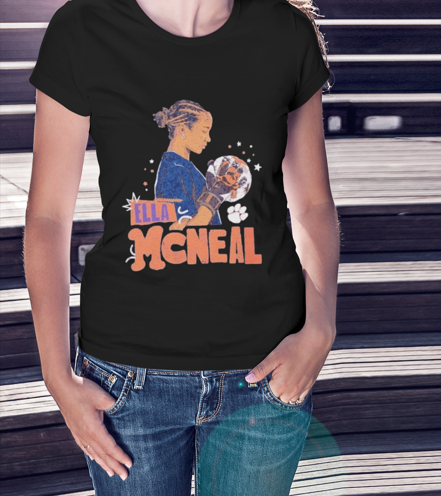 Ella McNeal Clemson Tigers Soccer Player Holding Ball T-Shirt
