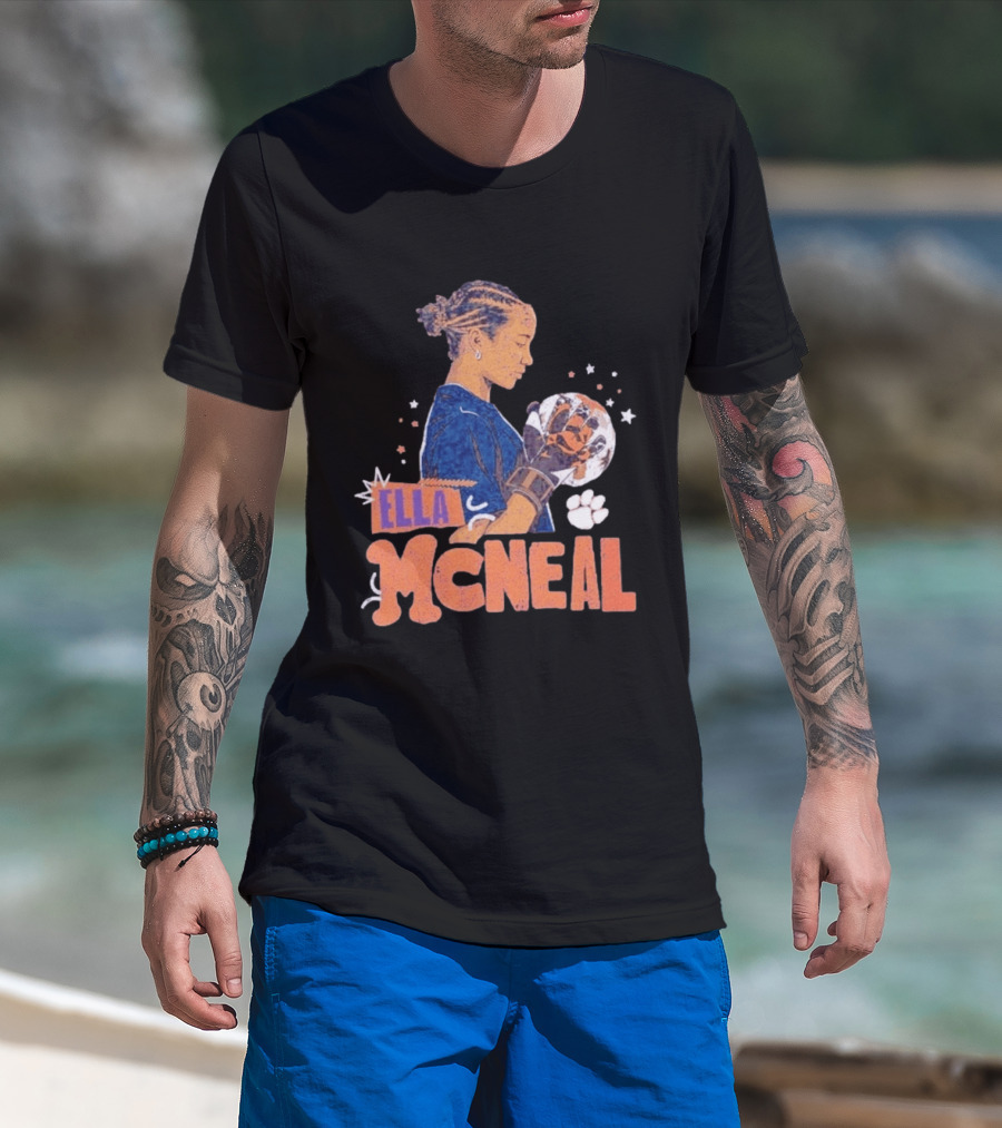 Ella McNeal Clemson Tigers Soccer Player Holding Ball T-Shirt