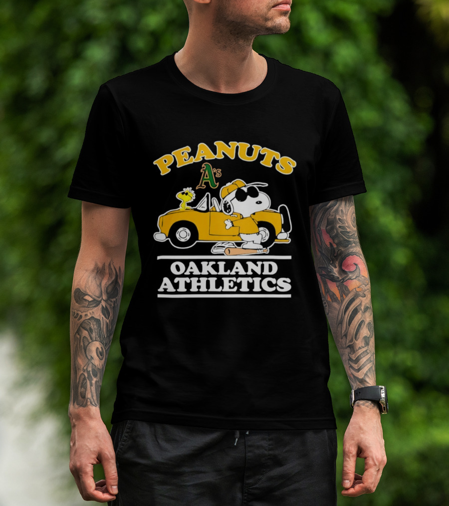 Peanuts Snoopy Woodstock Oakland Athletics A's T-Shirt