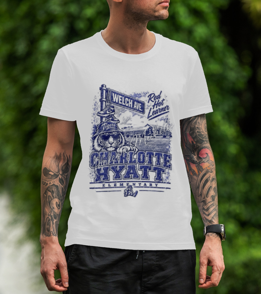 Charlotte Hyatt Welch Ave Tigers Red Hot Learner Elementary T-Shirt