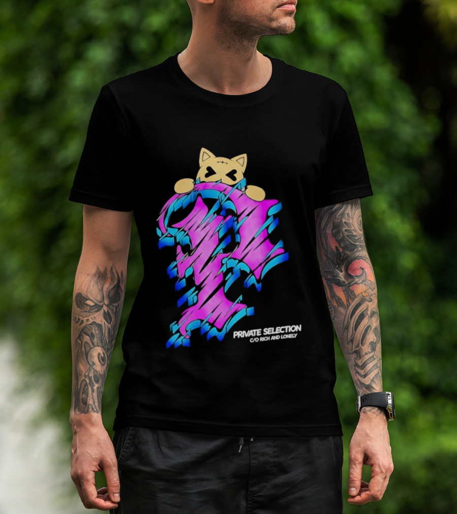 Private Selection C O Rich And Lonely Streetwear Cat Graffiti Aesthetic T-Shirt