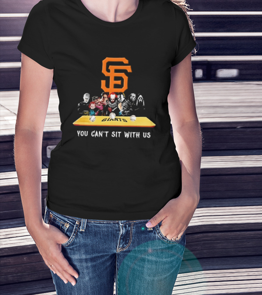 San Francisco Giants MLB You Can't Sit With Us Horror Characters Dugout Bench T-Shirt
