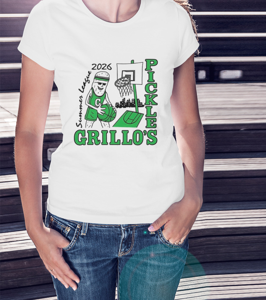 Grillo's Pickles 2026 Summer League Basketball Player And Hoop Fun T-Shirt