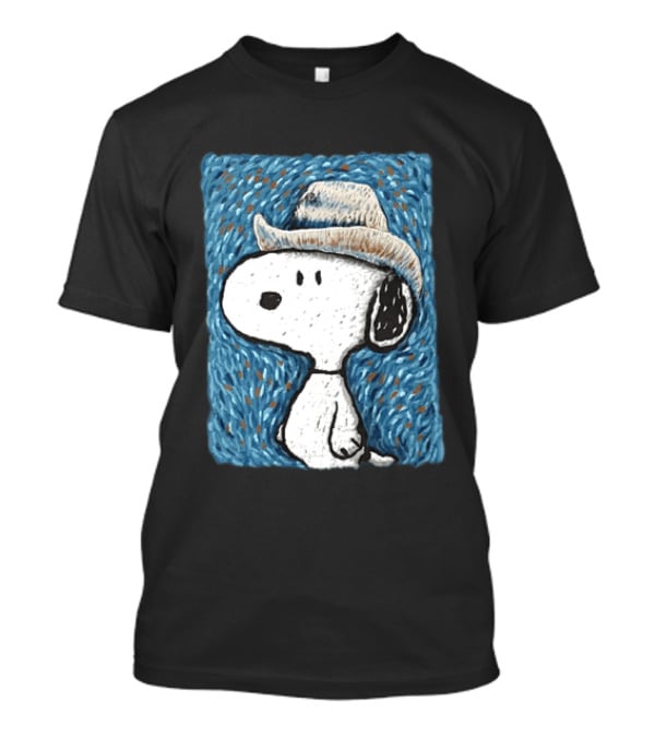 Snoopy Peanuts Cowboy Hat Embroidery T-Shirt