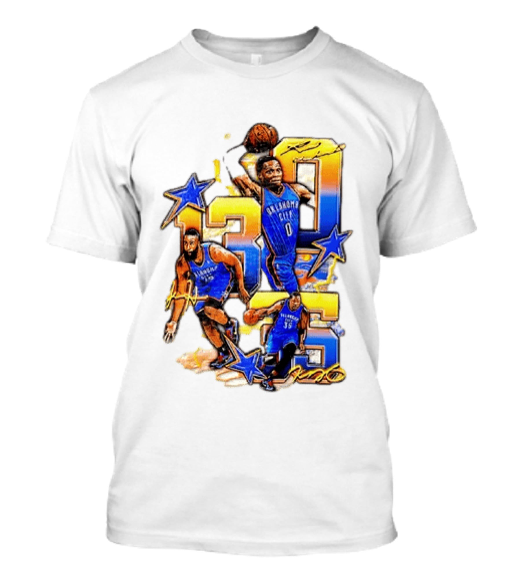 James Harden Russell Westbrook Kevin Durant Oklahoma City Thunder NBA Legends T-Shirt