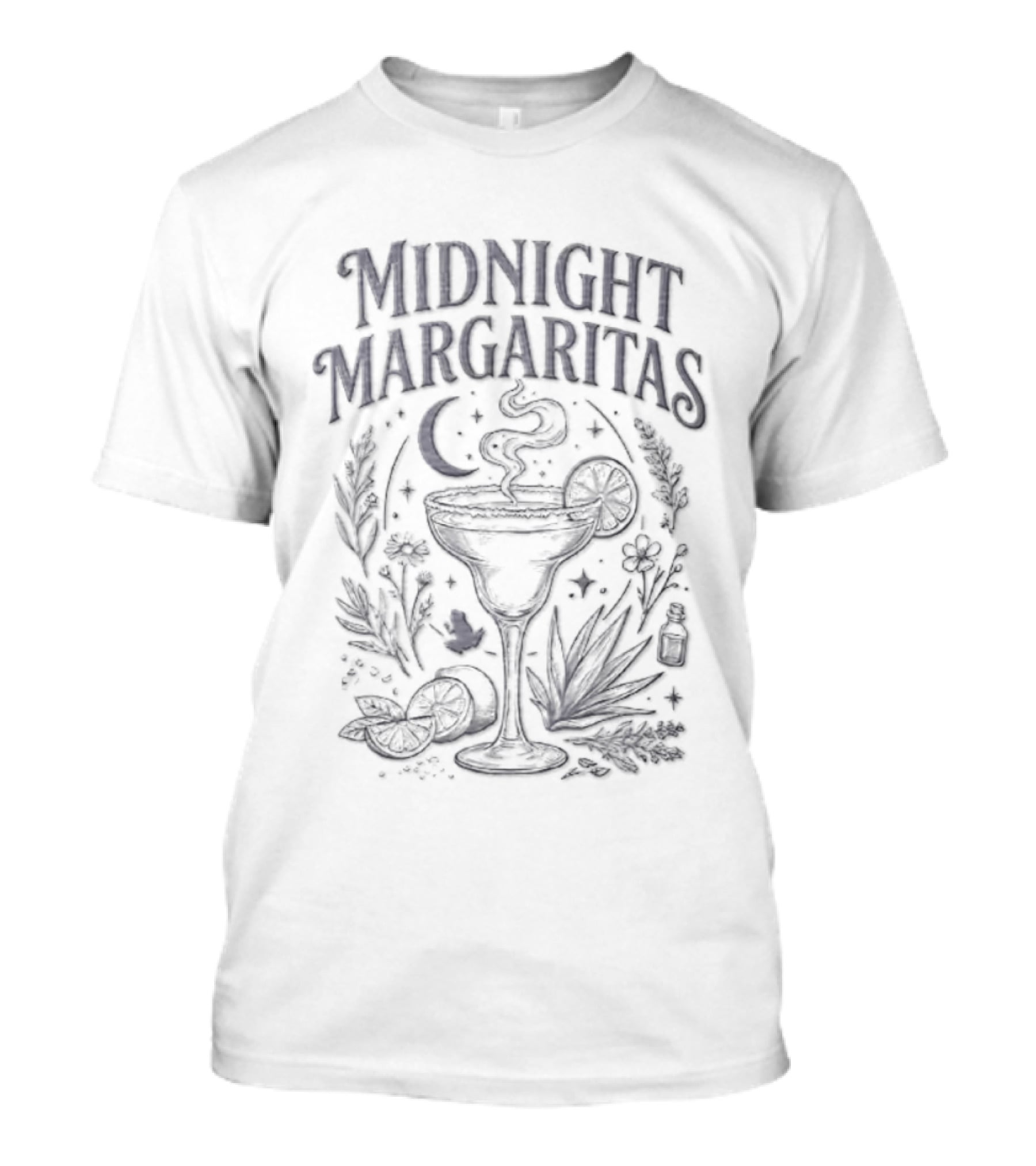 Midnight Margaritas Moon Frog Flower Lemon Agave Alchemy Witch Cocktail Vibes T-Shirt