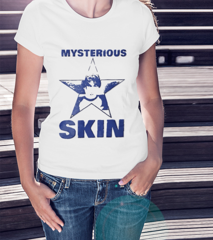 Mysterious Skin Distressed Blue Star Male Bootleg T-Shirt
