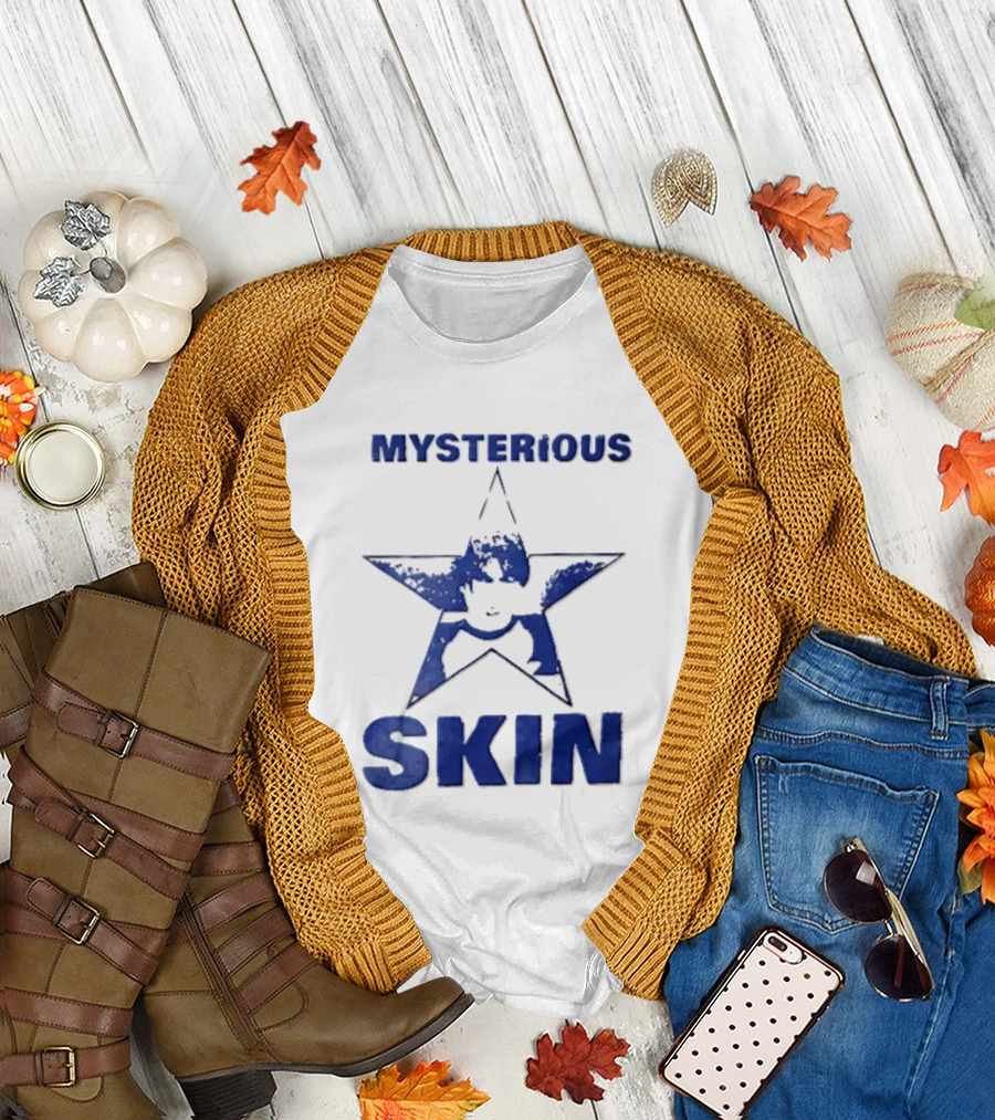 Mysterious Skin Distressed Blue Star Male Bootleg T-Shirt