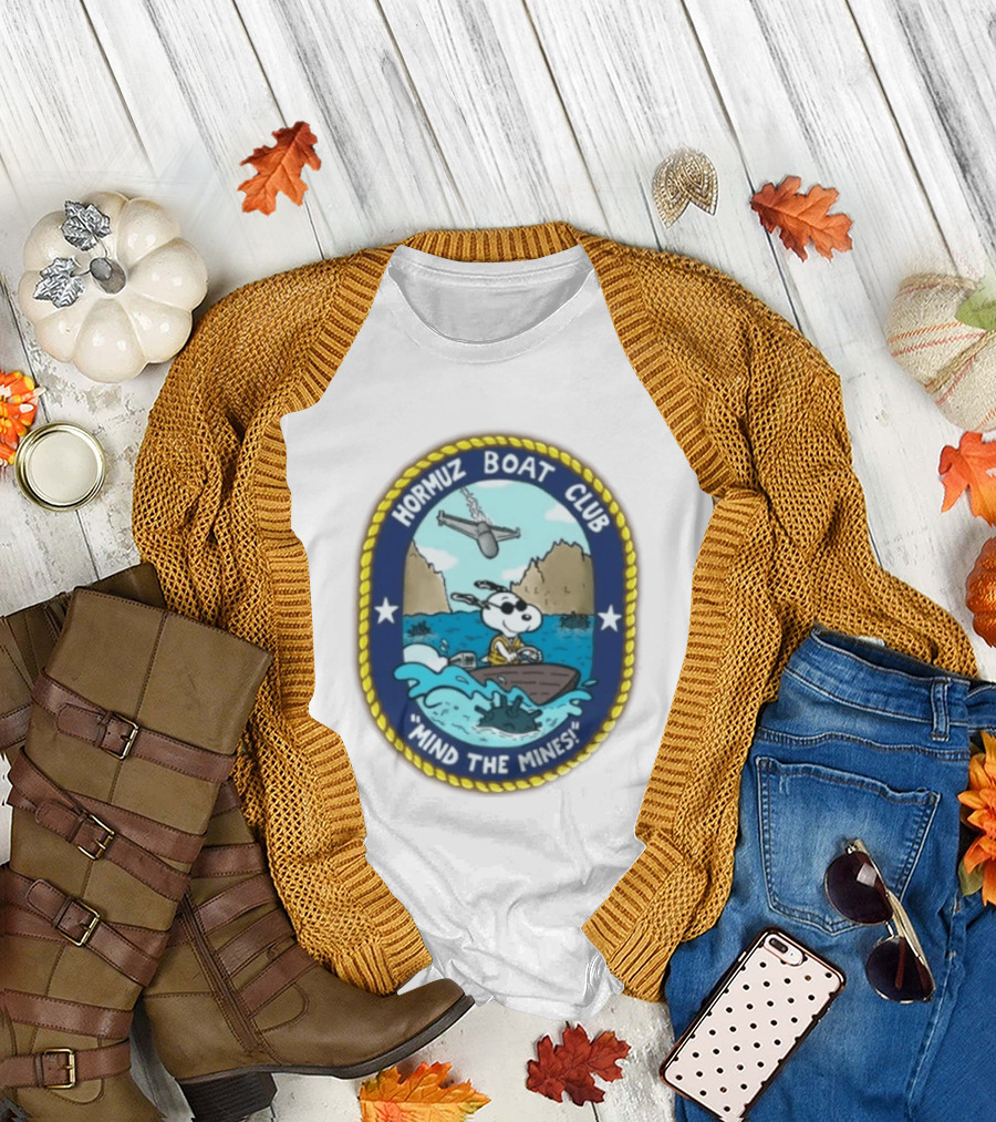 Hormuz Boat Club Snoopy Mind The Mines Marine Adventure Patch T-Shirt