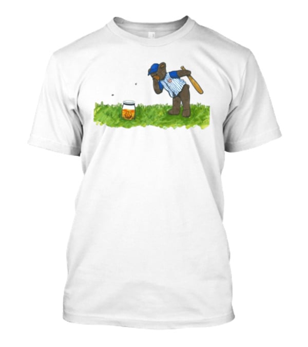 South Bend Cubs Bear With Baseball Bat And Honey Jar On Grass T-Shirt