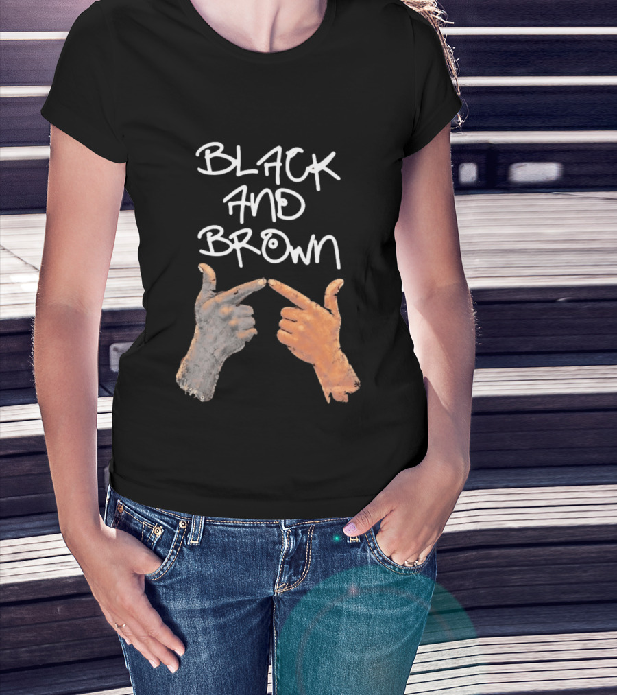 Black And Brown Hand Gesture Unity Solidarity T-Shirt