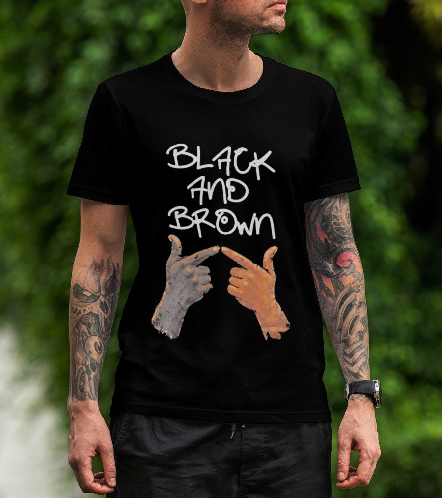 Black And Brown Hand Gesture Unity Solidarity T-Shirt