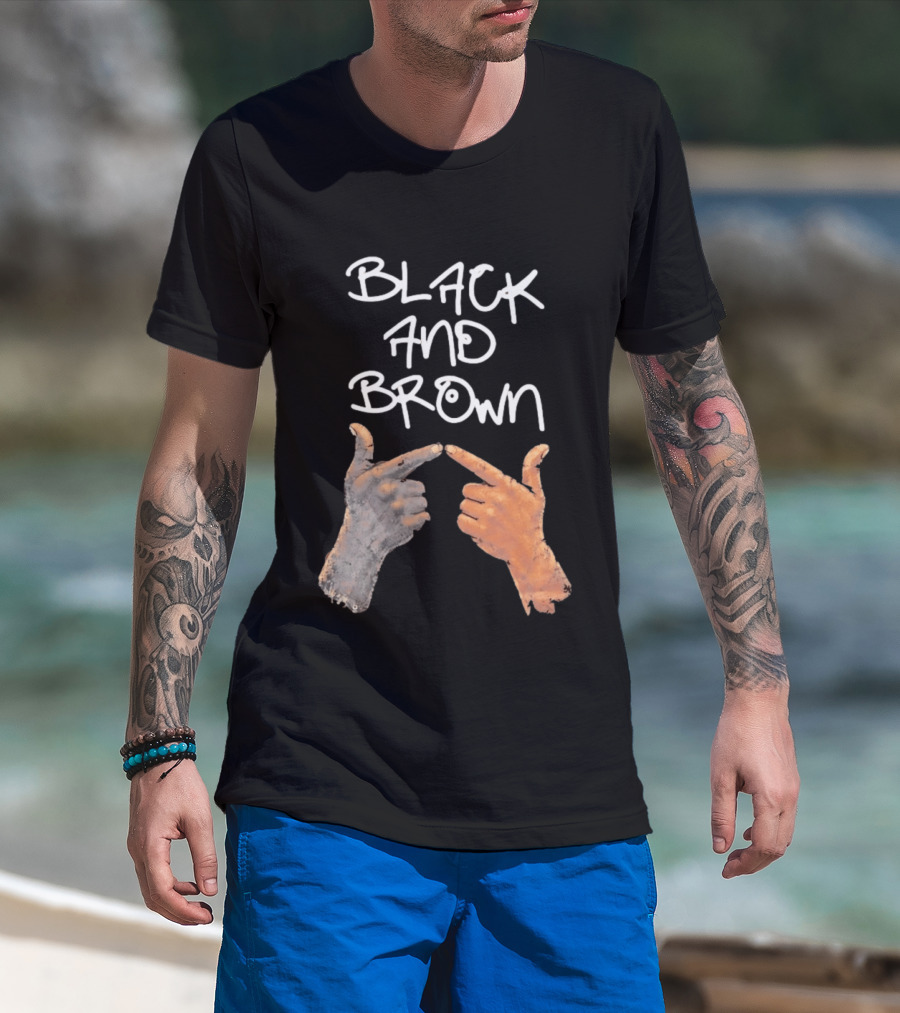Black And Brown Hand Gesture Unity Solidarity T-Shirt