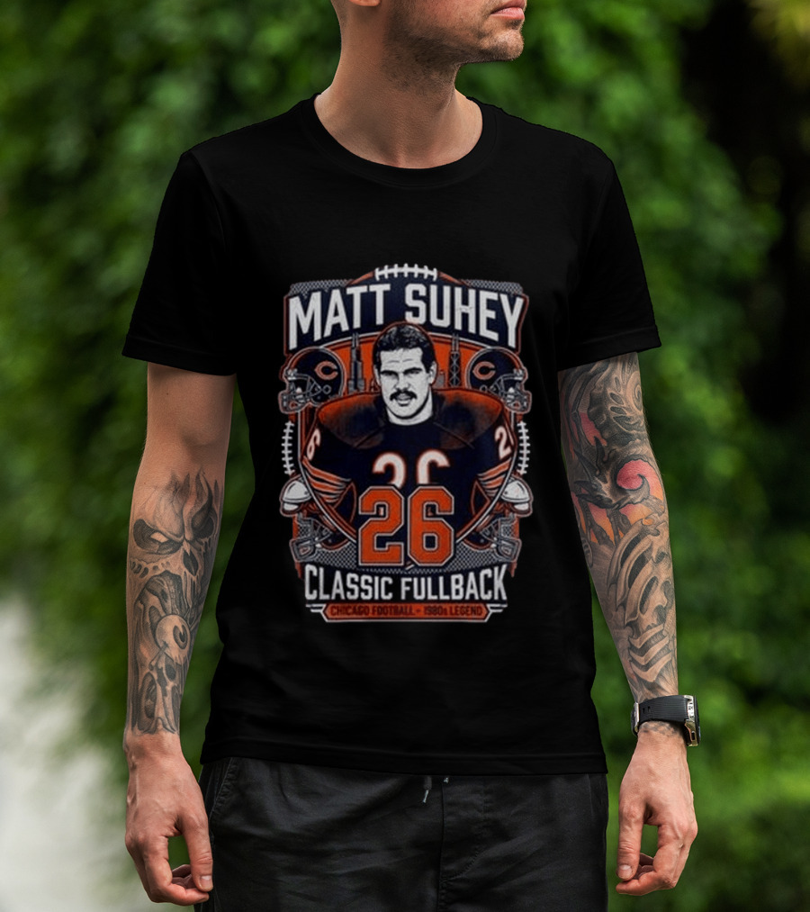 Matt Suhey Chicago Football Legend Classic Fullback 26 1980s T-Shirt