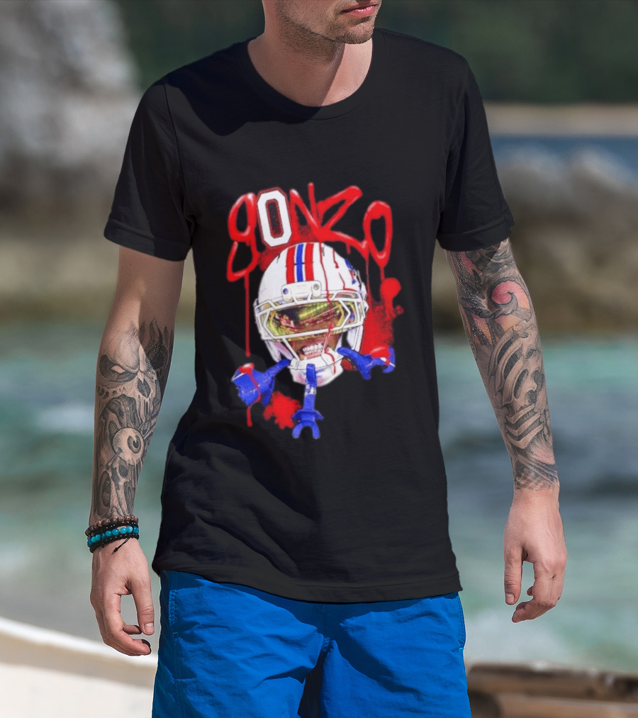 Christian Gonzalez Gonzo New England Patriots Football Helmets And Gear T-Shirt