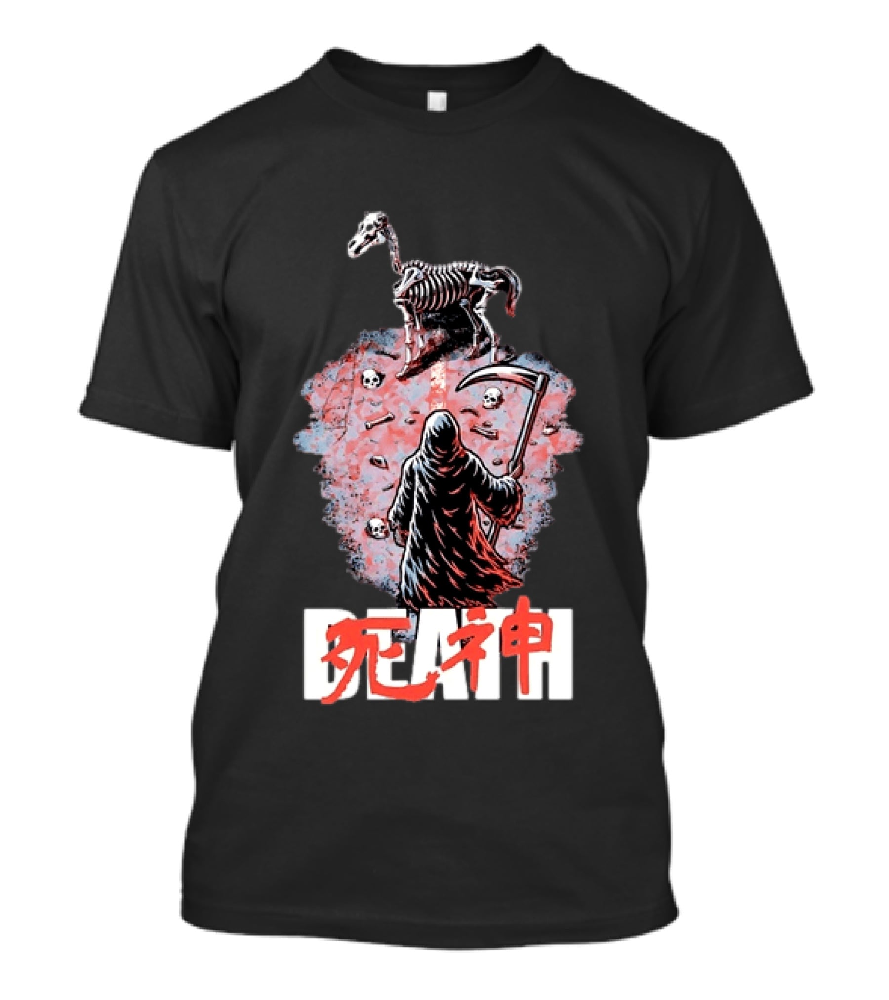 Shinigami Grim Reaper Skeleton Horse T-Shirt