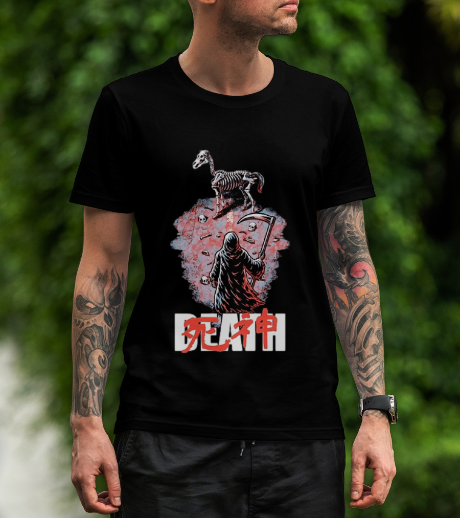 Shinigami Grim Reaper Skeleton Horse T-Shirt