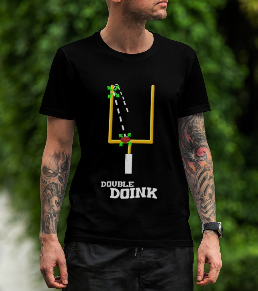 Double Doink Yellow Goalpost Football Collision Trajectory T-Shirt