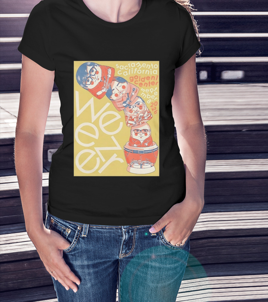 Sacramento California Golden 1 Center September 8 2026 Weezer Concert Matryoshka Dolls T-Shirt