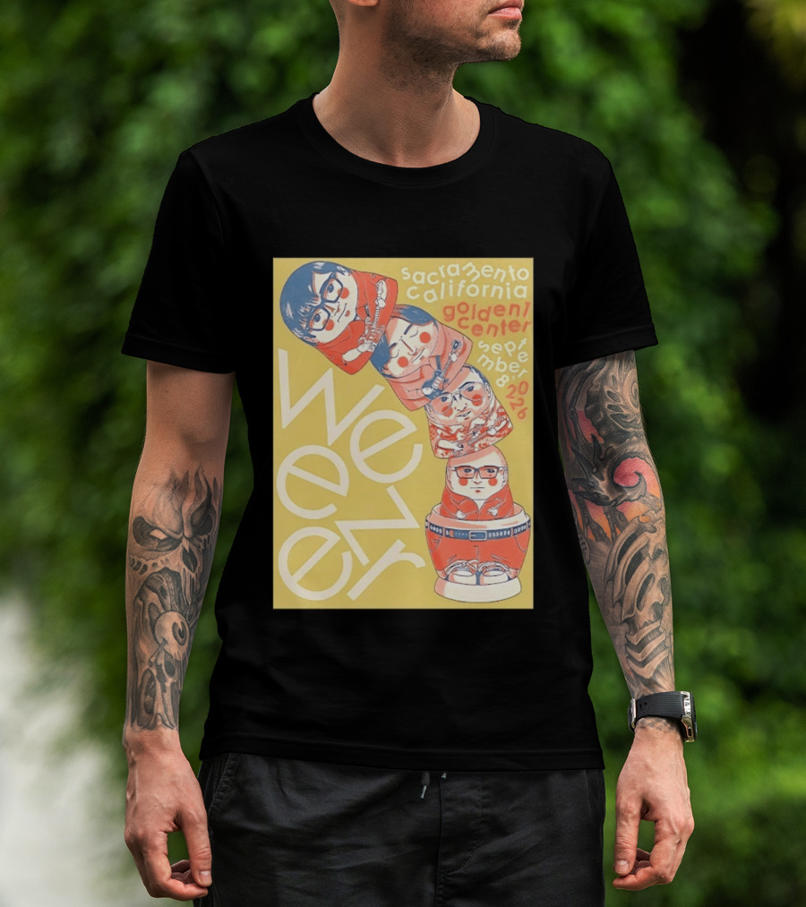Sacramento California Golden 1 Center September 8 2026 Weezer Concert Matryoshka Dolls T-Shirt