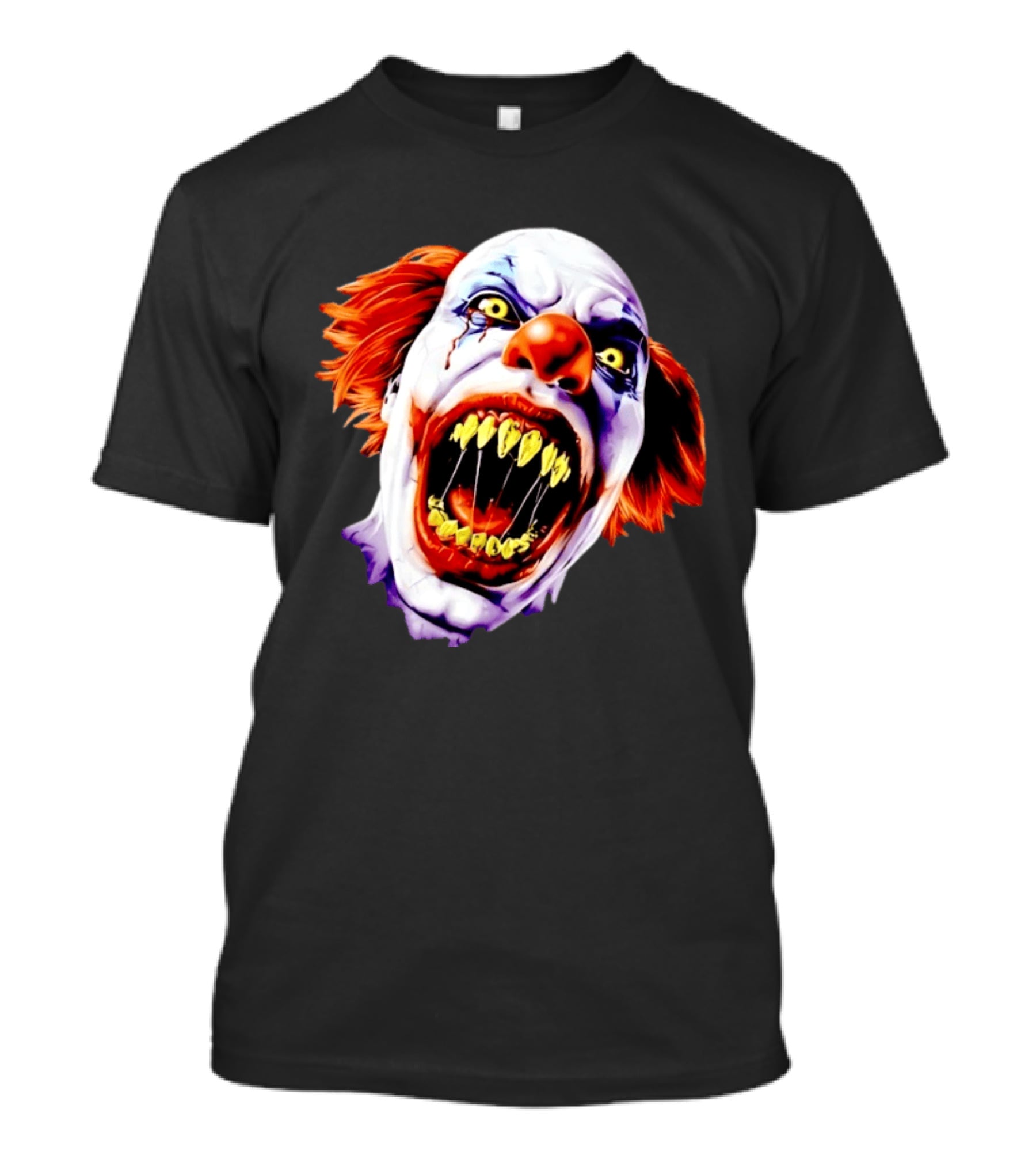Scary Pennywise The Clown IT Horror Teeth And Fiery Hair T-Shirt
