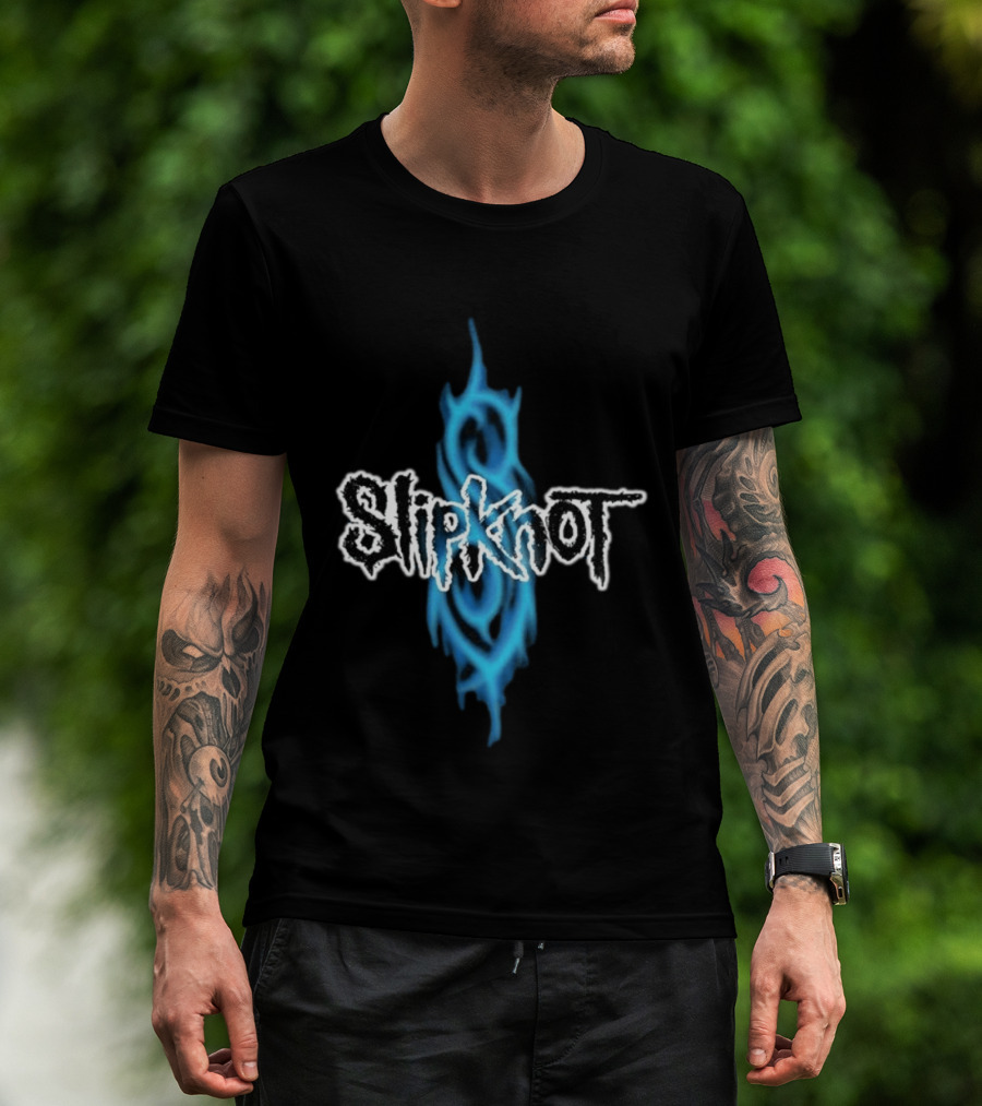 Slipknot Blue Tribal Flame Caustic Agnostic T-Shirt