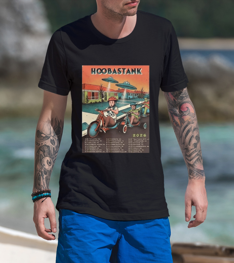 Hoobastank 2026 North America Tour Schedule Vintage UFO T-Shirt