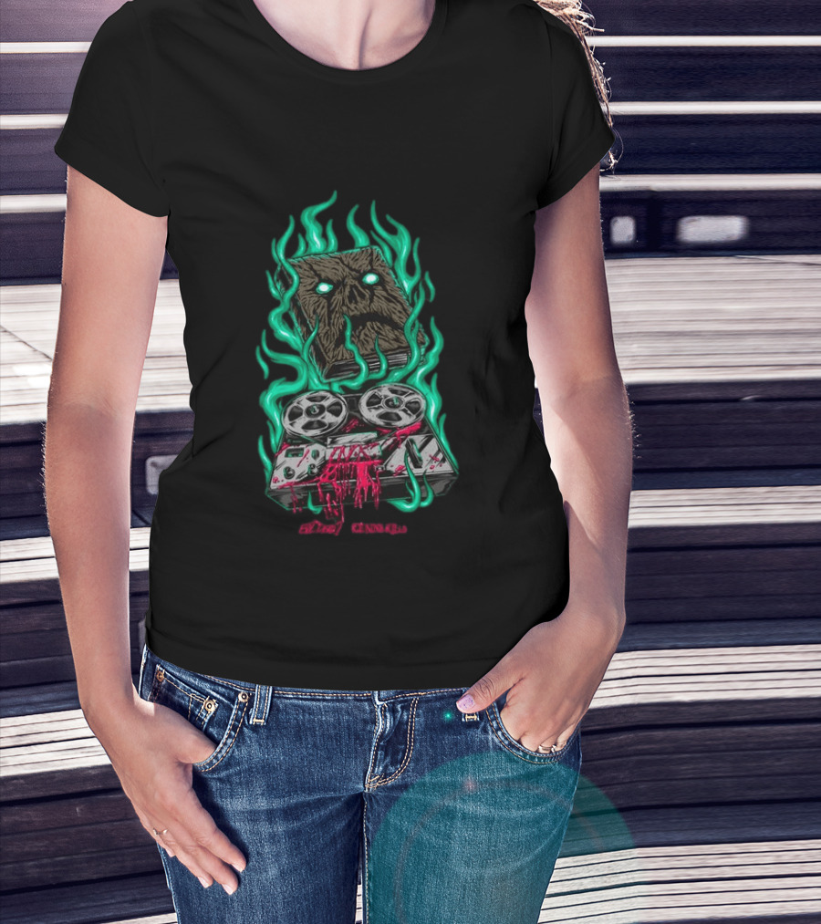 Ice Nine Kills Necronomikills Evil Dead 2 2026 Tape Recorder And Book With Flames T-Shirt