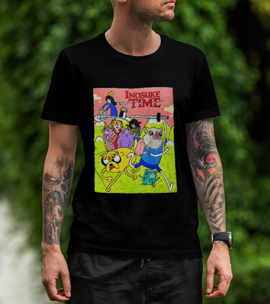 Inosuke Time Adventure With Demon Slayer Crossover Characters T-Shirt