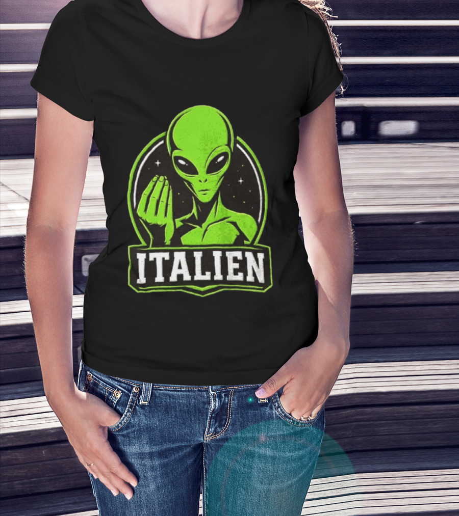 Italien Alien Hand Gesture Space Humor T-Shirt