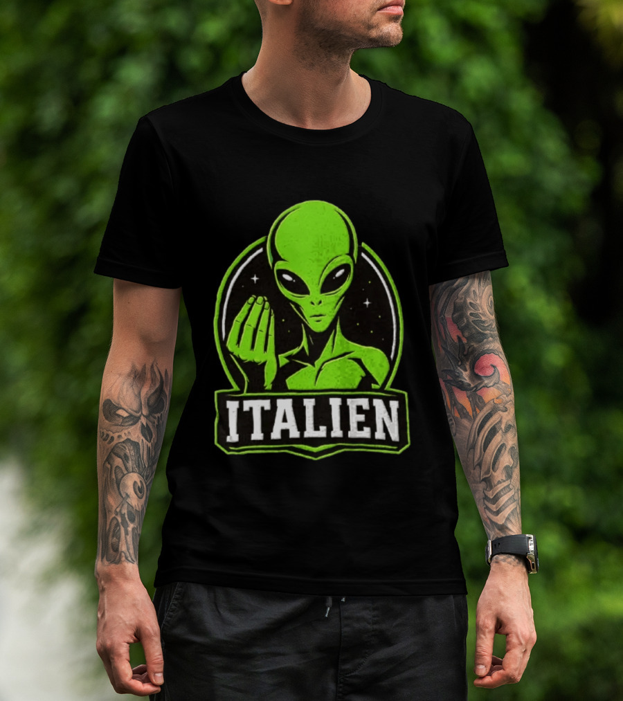 Italien Alien Hand Gesture Space Humor T-Shirt