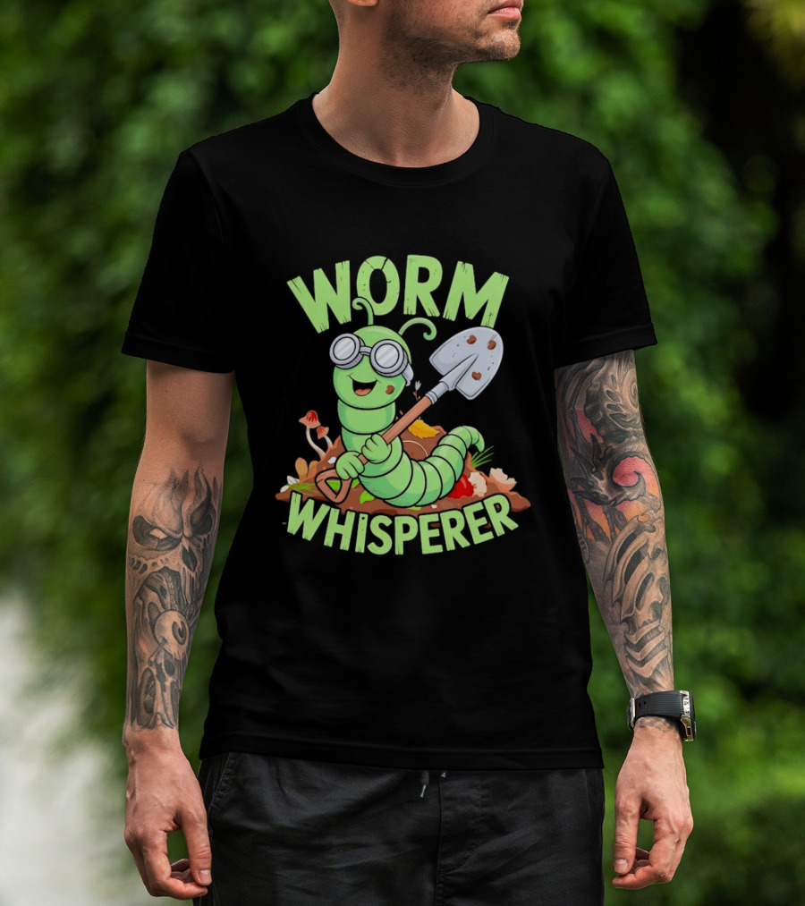 Worm Whisperer Compost Gardening Enthusiast Worm T-Shirt