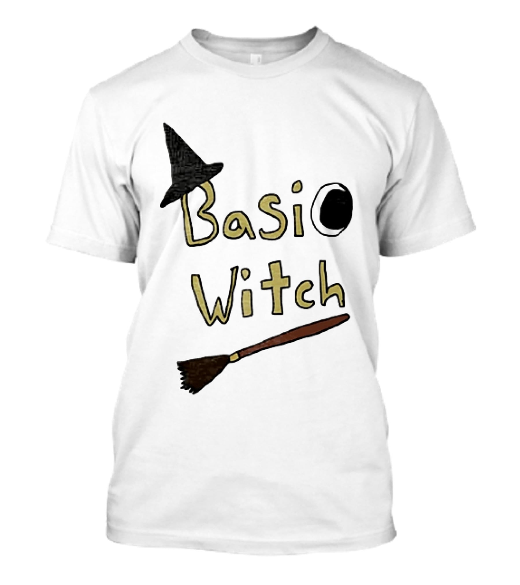 Basic Witch Halloween Witch Hat Broomstick T-Shirt