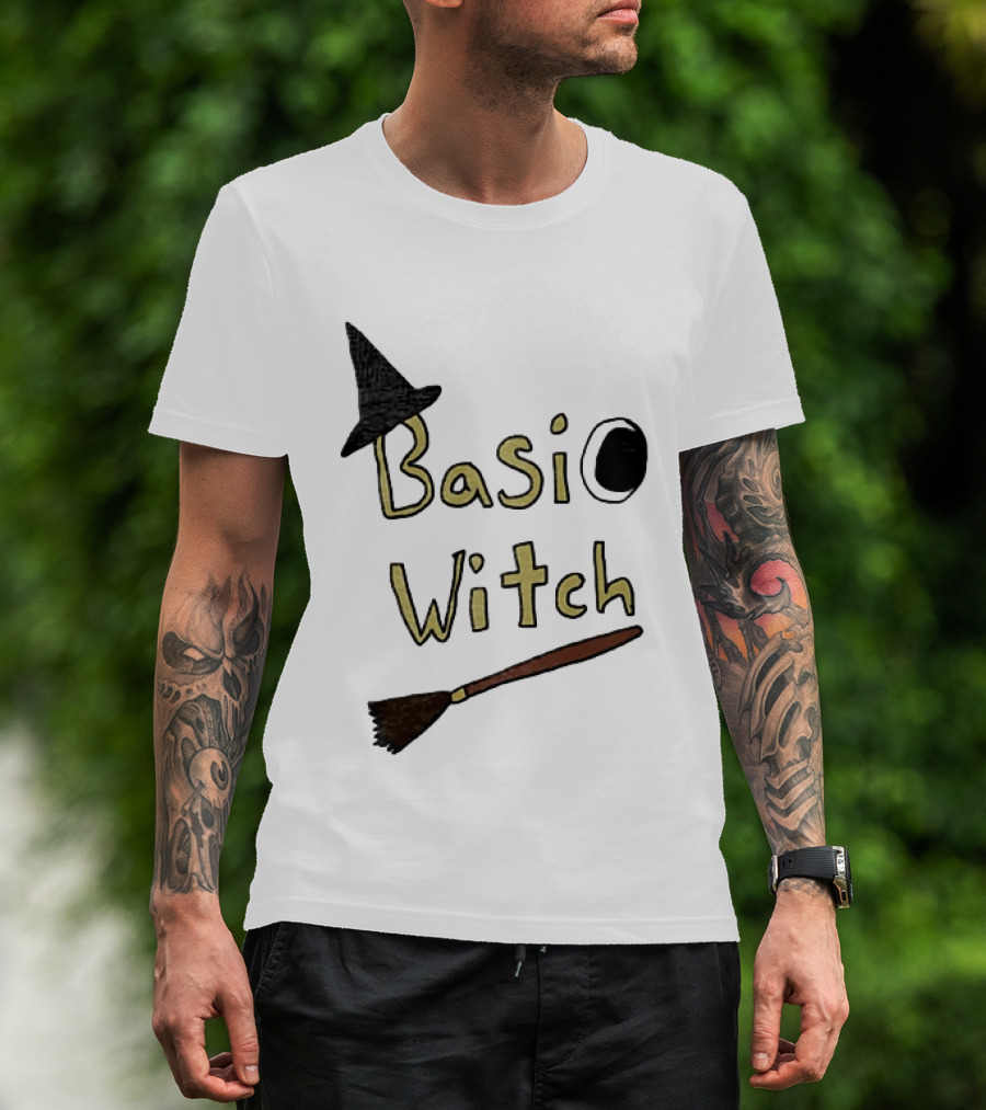 Basic Witch Halloween Witch Hat Broomstick T-Shirt
